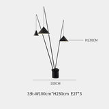 Black Metal Minimalist Italian Lantern Floor Lamp european style floor lamp Julia M Home & Kitchen 3 heads  