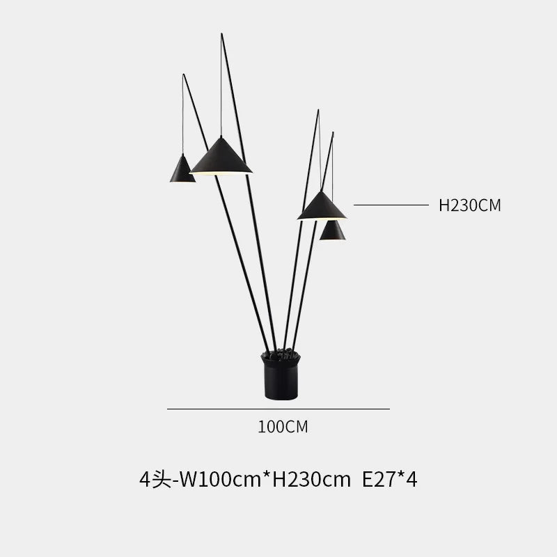 Black Metal Minimalist Italian Lantern Floor Lamp european style floor lamp Julia M Home & Kitchen 4 heads  