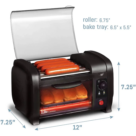 Black Hot Dog Roller and Toaster Oven Hot Dog Roller and Toaster Oven Julia M Home & Kitchen   