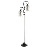 Double Curved Floral 63.5 in. H Floor Lamp, Black Floor Lamp Julia M Home & Kitchen   
