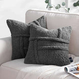 Double-sided Lamb Wool Cushion Cover fleece plush throw blankets Julia M Home & Kitchen   