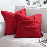 Double-sided Lamb Wool Cushion Cover fleece plush throw blankets Julia M Home & Kitchen   