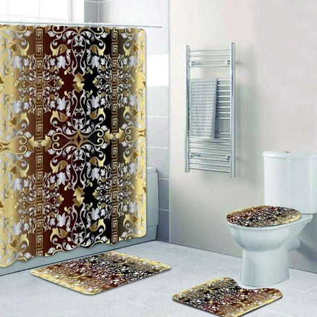 Elegant Geometric Meander Mandala Bathroom Set bathroom accessories Julia M Home & Kitchen   