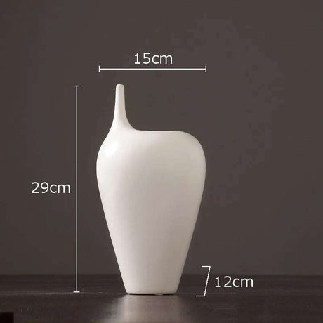 Elegant White Ceramic Vase ceramic vases Julia M Home & Kitchen B  