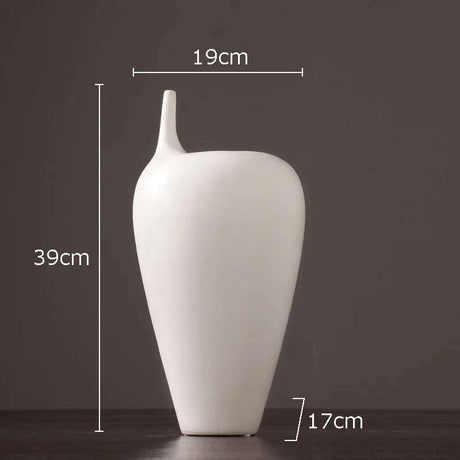 Elegant White Ceramic Vase ceramic vases Julia M Home & Kitchen C  