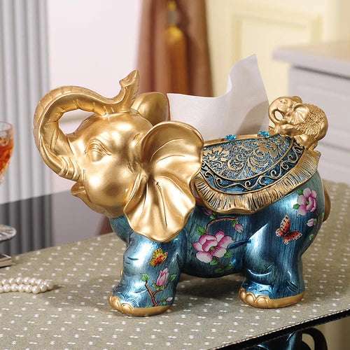 Elephant Resin Tissue Box Holder 🐘 decorative tissue holder Julia M Home & Kitchen D  