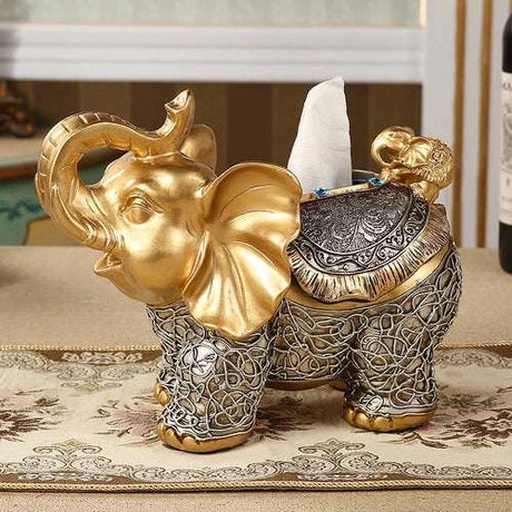 Elephant Resin Tissue Box Holder 🐘 decorative tissue holder Julia M Home & Kitchen B  