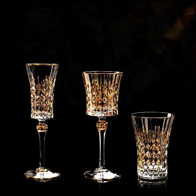 European Elegance Crystal Whiskey and Red Wine Gift Set drinkware sets Julia M Home & Kitchen   
