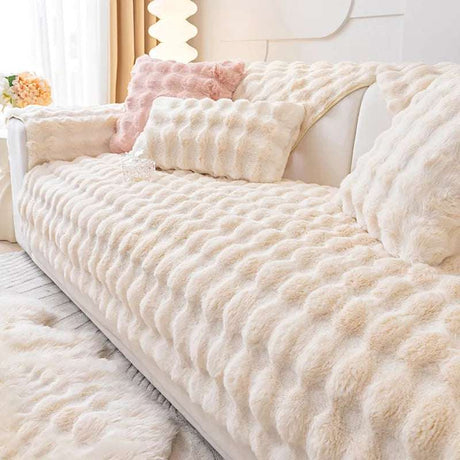 Fluffy Rabbit Plush Sofa Cover chair cushion covers Julia M Home & Kitchen   