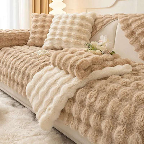 Fluffy Rabbit Plush Sofa Cover chair cushion covers Julia M Home & Kitchen   