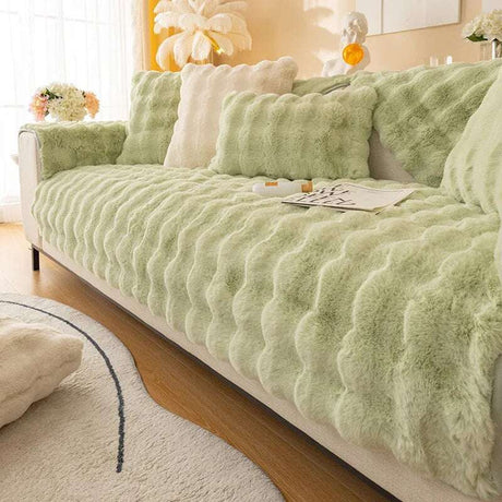 Fluffy Rabbit Plush Sofa Cover chair cushion covers Julia M Home & Kitchen A1 C 70x120cm 1pc 