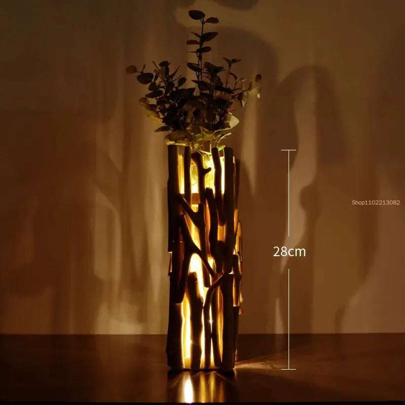 "Geometric Wood Vase: Handcrafted Tabletop Decoration" handmade vases Julia M Home & Kitchen   