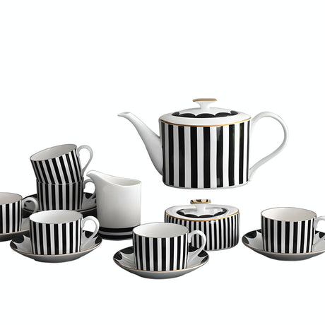 Julia M Lifestyles Ceramic Coffware Set - 11/15 Pieces Wedding Gift Coffee & Tea Sets Julia M Home & Kitchen 15 Pieces Set  