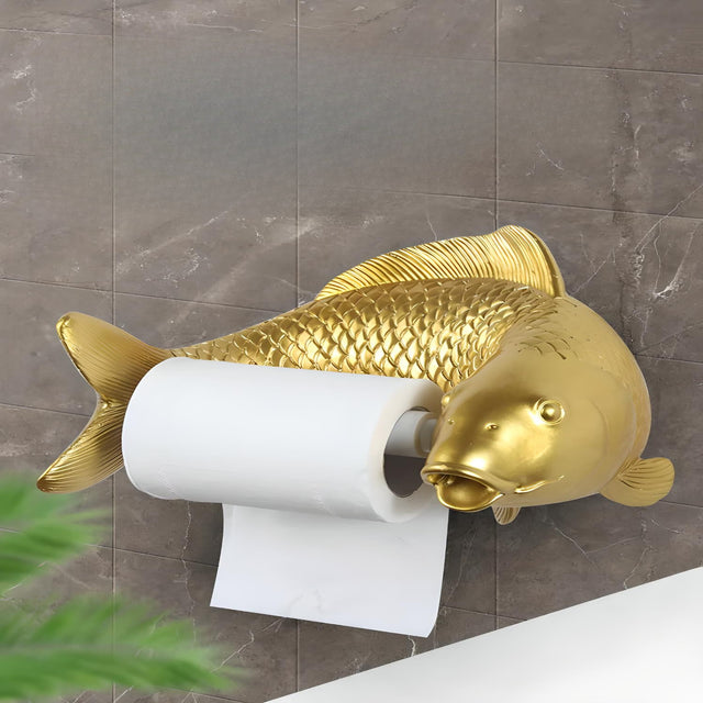Gold Fish Creative Toilet Paper Roll Holder toilet paper holder Julia M Home & Kitchen   