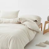 Ultra Soft 100% Washed Cotton Grey Stripe Duvet Cover Set with Sheet & Pillowcases - Julia M LifeStyles