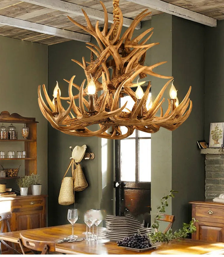 Retro Antler Resin Chandelier for Modern Dining & Living Spaces - Julia M LifeStyles