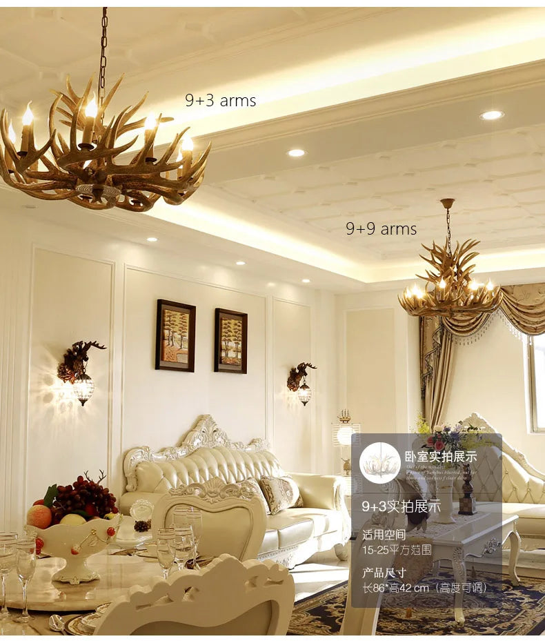 Retro Antler Resin Chandelier for Modern Dining & Living Spaces - Julia M LifeStyles