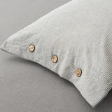 Ultra Soft 100% Washed Cotton Grey Stripe Duvet Cover Set with Sheet & Pillowcases - Julia M LifeStyles