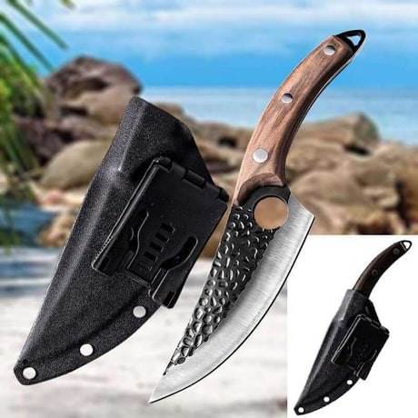 Handmade Stainless Steel Kitchen and Outdoor Knife Kitchen Knives Handmade Julia M Home & Kitchen Brown with Kydex  