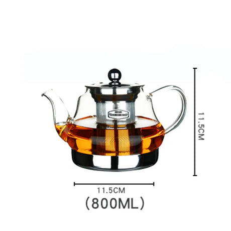 Clear Glass Teapot with 1.2L Capacity - Heat Resistant & Multifunctional glass teapot Julia M Home & Kitchen 800ml 1  