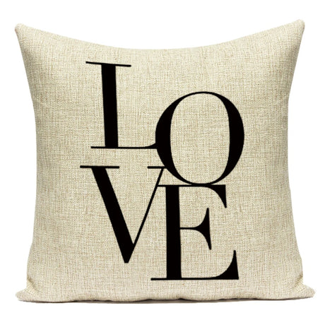 Motto Letters Printed Home Decor Cushion Covers Polyester Black White Pillow Cover Sofa Bed Car Decorative Pillow Case motto letters pillow cases Julia M Home & Kitchen 5 45x45cm 