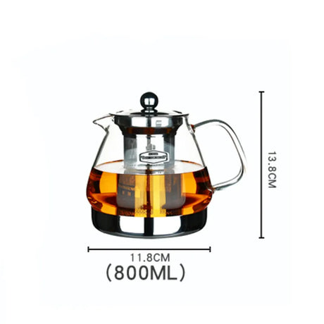 Clear Glass Teapot with 1.2L Capacity - Heat Resistant & Multifunctional glass teapot Julia M Home & Kitchen 800ml  