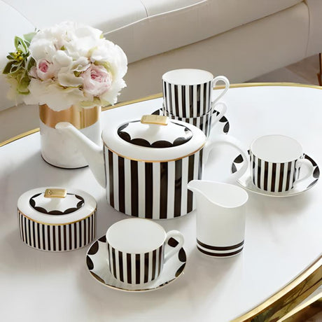 Julia M Lifestyles Ceramic Coffware Set - 11/15 Pieces Wedding Gift Coffee & Tea Sets Julia M Home & Kitchen 11 Pieces Set  