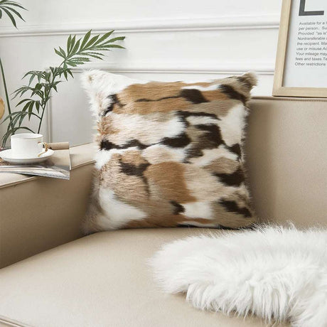 Luxurious Faux Fur Jacquard Cushion Cover throw cushions Julia M Home & Kitchen   