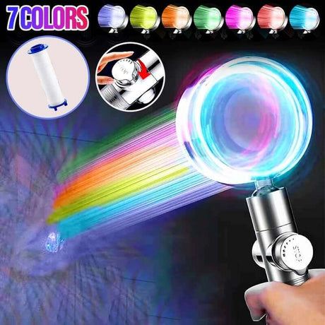 LED Hand Shower Head with Water Saving Filter High Pressure Rainfall Nozzle Bathroom Accessory Mounts Julia M Home & Kitchen   