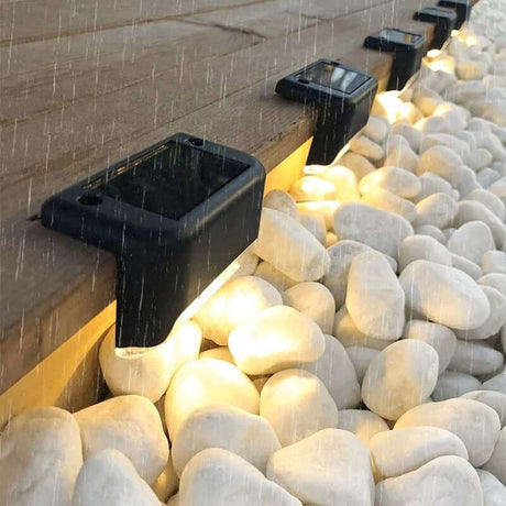 LED Waterproof Solar Stair Light wall light fixtures Julia M Home & Kitchen   