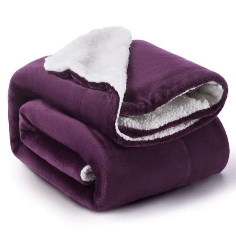 Winter Bliss Sherpa Fleece Blanket shepa flex blanket Julia M Home & Kitchen 3 100X150cm(39x59inch) 