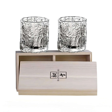 Luxury Crystal Whiskey Glass Set with Coasters whiskey glasses Julia M Home & Kitchen two wooden gift box  
