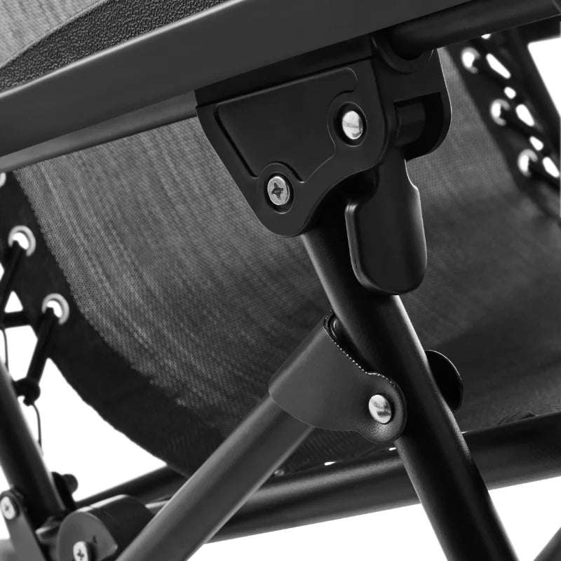 Black Zero Gravity Chair Lounger Set zero gravity chair lounger Julia M Home & Kitchen   