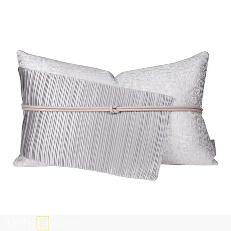 Minimalist Gray Patchwork Waist Pillow throw pillows Julia M Home & Kitchen 30*50cm  
