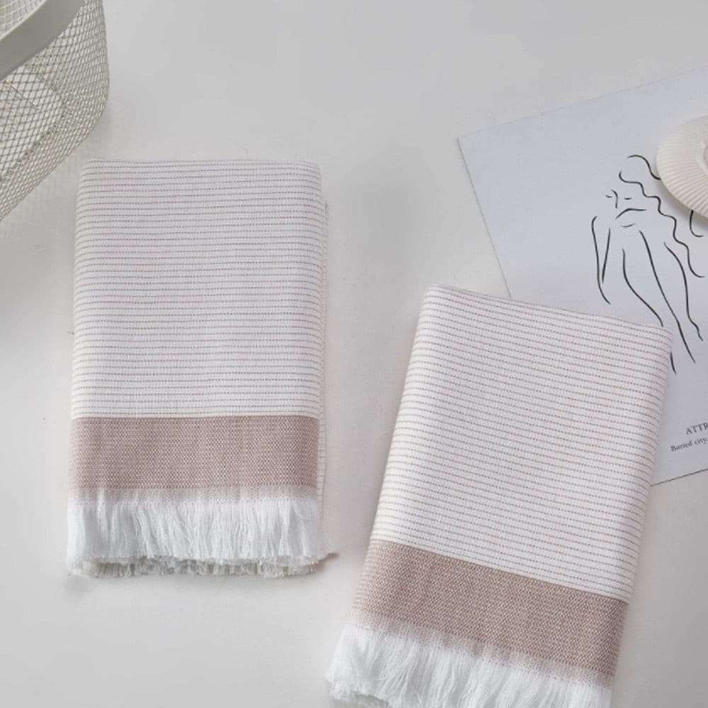 Multifunctional Household Striped Cotton Absorbent Towel towels Julia M Home & Kitchen pink 34X75CM 1pc