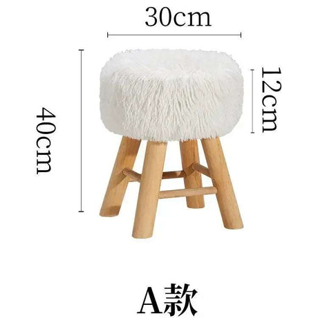Nordic Fur Makeup Stool 🌟 foot stool Julia M Home & Kitchen A-feather white  