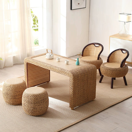 Rattan Living Room Table and Chair Combination Deck Kung Fu Tea Table - Julia M LifeStyles