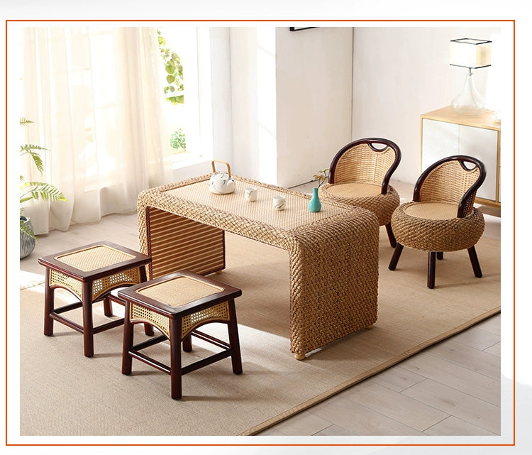 Rattan Living Room Table and Chair Combination Deck Kung Fu Tea Table - Julia M LifeStyles