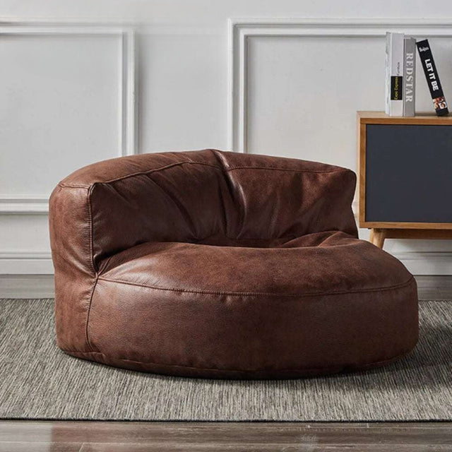 Leather Lazy Bean Bag Chair Cover Leather Lazy Bean Bag Chair Cover Julia M Home & Kitchen   