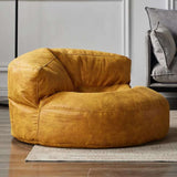 Leather Lazy Bean Bag Chair Cover Leather Lazy Bean Bag Chair Cover Julia M Home & Kitchen yellow-sofa cover 
