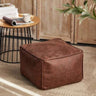 Leather Lazy Bean Bag Chair Cover Leather Lazy Bean Bag Chair Cover Julia M Home & Kitchen brown-square stool cover 