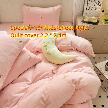 Princess Velvet Bedding Set Duvet cover sets Julia M Home & Kitchen Pink 1.8mincrease 