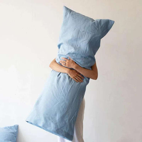 Pure Linen Double Long Pillowcase hugging pillows Julia M Home & Kitchen   