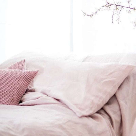 Pure Linen Double Long Pillowcase hugging pillows Julia M Home & Kitchen pink 51x90cm 