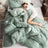 Luxury Bamboo Quilt - All-Season Comfort and Style super warm lamb quilt winter blanket Julia M Home & Kitchen Green 150x200 A 
