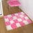 Retro Checkerboard Fluffy Fur Rug throw blanket fluffy rug Julia M Home & Kitchen C 60x180cm 