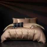 Luxury 100% Egyptian Cotton Reversible Duvet Cover Set in Silver & Purple - Julia M LifeStyles