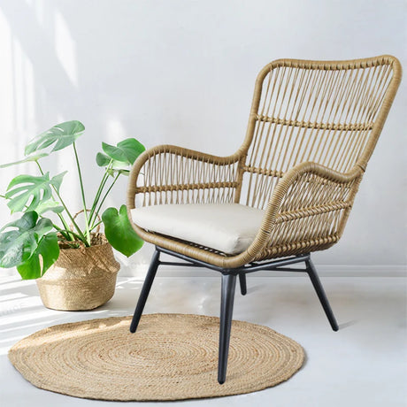 "Modern Rattan Dining Armchair - Nordic Design" rattan dining chair Julia M Home & Kitchen chair  