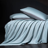 Luxury 100% Egyptian Cotton Reversible Duvet Cover Set in Silver & Purple