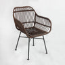 "Modern Rattan Dining Armchair - Nordic Design" rattan dining chair Julia M Home & Kitchen brown  